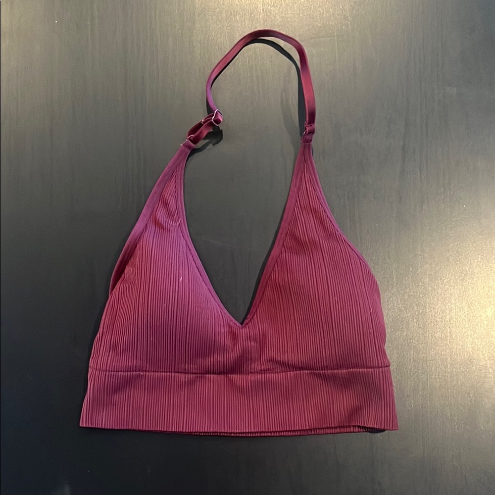 Victoria's Secret Red Ribbed Halter Bra